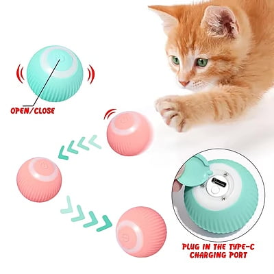 Electric Pet Cat Toys Automatic Rolling Smart Cat Ball 