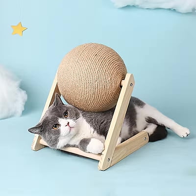 Cat Scratching Ball Toy Kitten Sisal Rope Ball Board Cat Scratching Ball Toy Kitten Sisal Rope Ball Board